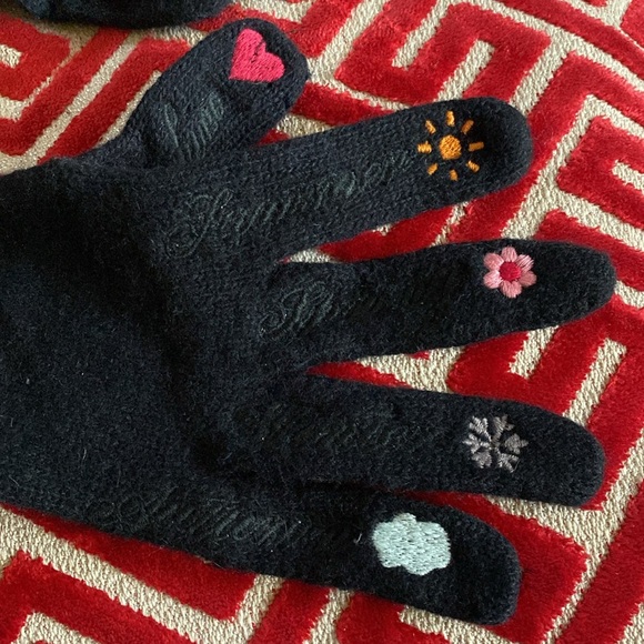 Moschino Lambswool Angora Stretch Embroidered Gloves Never Used Made in Italy - Picture 7 of 16